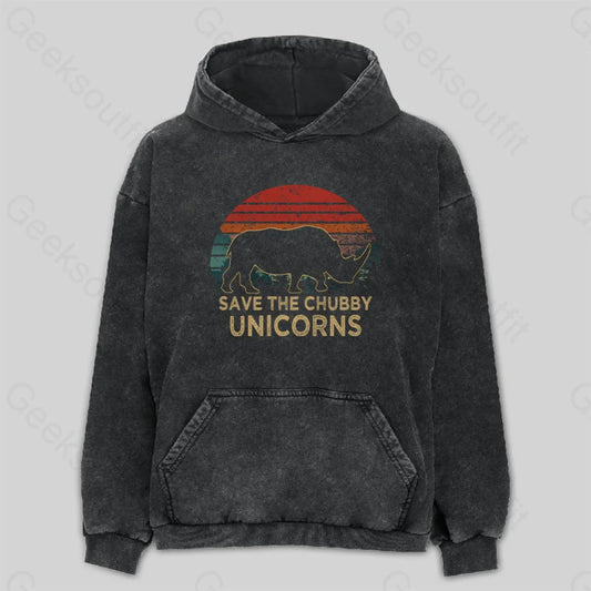 Save The Chubby Unicorns Washed Hoodie M