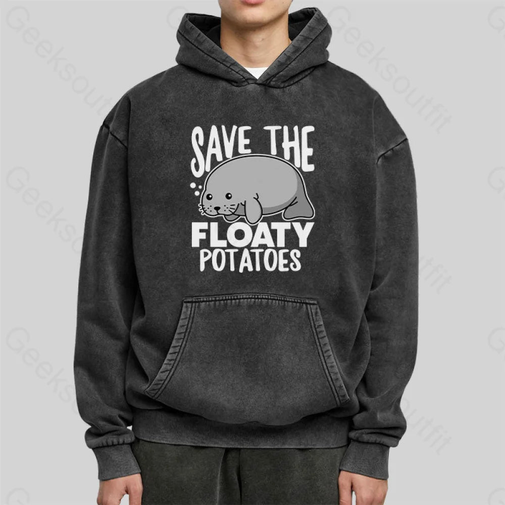 Save The Floaty Potato Washed Hoodie