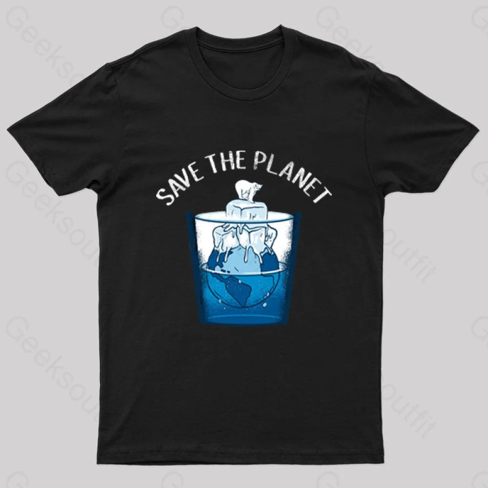 Save The Planet Nerd T-Shirt Black / S