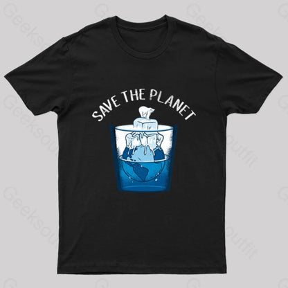 Save The Planet Nerd T-Shirt Black / S