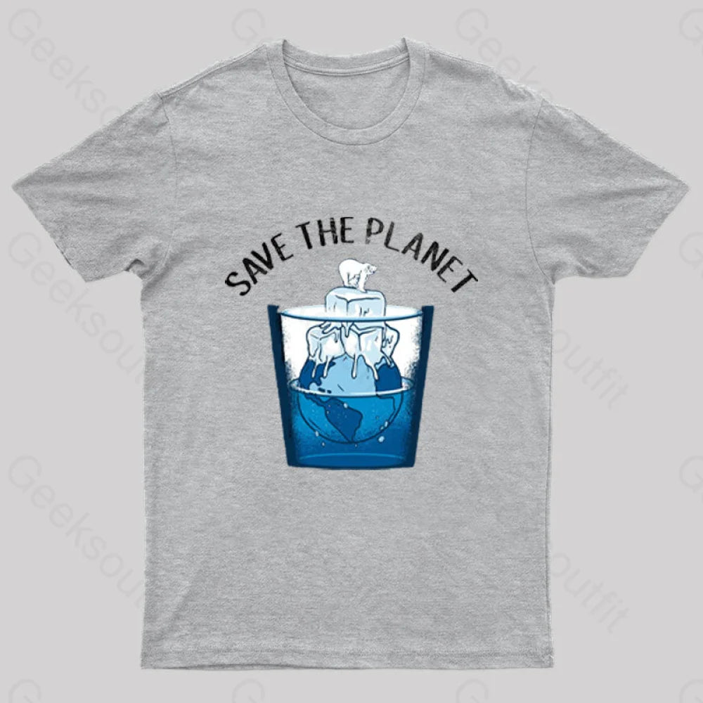 Save The Planet Nerd T-Shirt Grey / S