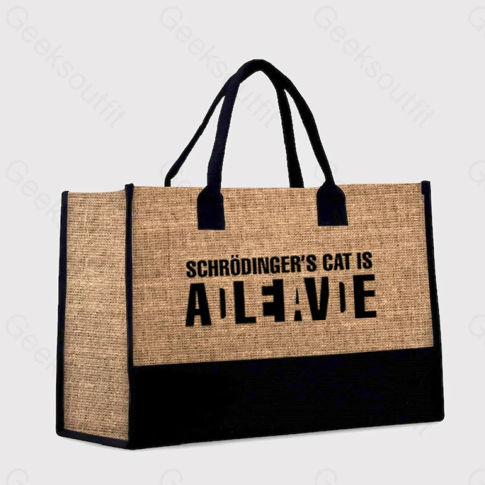 Schrödinger’s Cat Adleiavde Cotton Tote Bag Brown