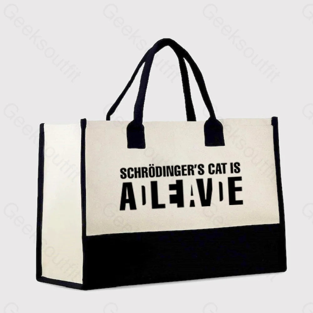 Schrödinger’s Cat Adleiavde Cotton Tote Bag White