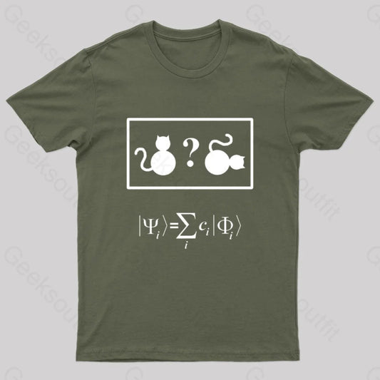 Schroedinger’s Cat Nerd T-Shirt Army Green / S