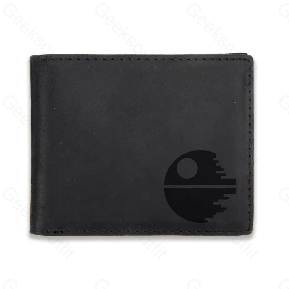 Sci-Fi Logo Engraved Leather Wallet Black / D20