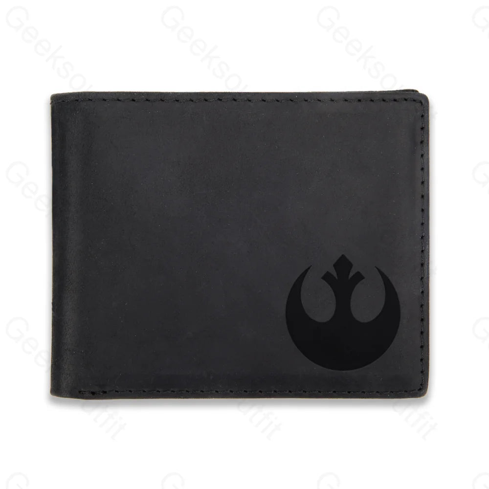 Sci-Fi Logo Engraved Leather Wallet Black / D21