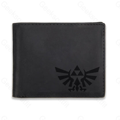 Sci-Fi Logo Engraved Leather Wallet Black / D23