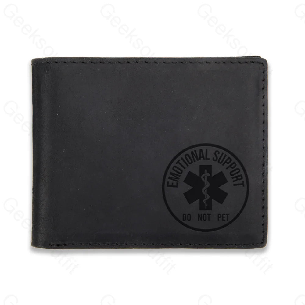 Sci-Fi Logo Engraved Leather Wallet Black / D25