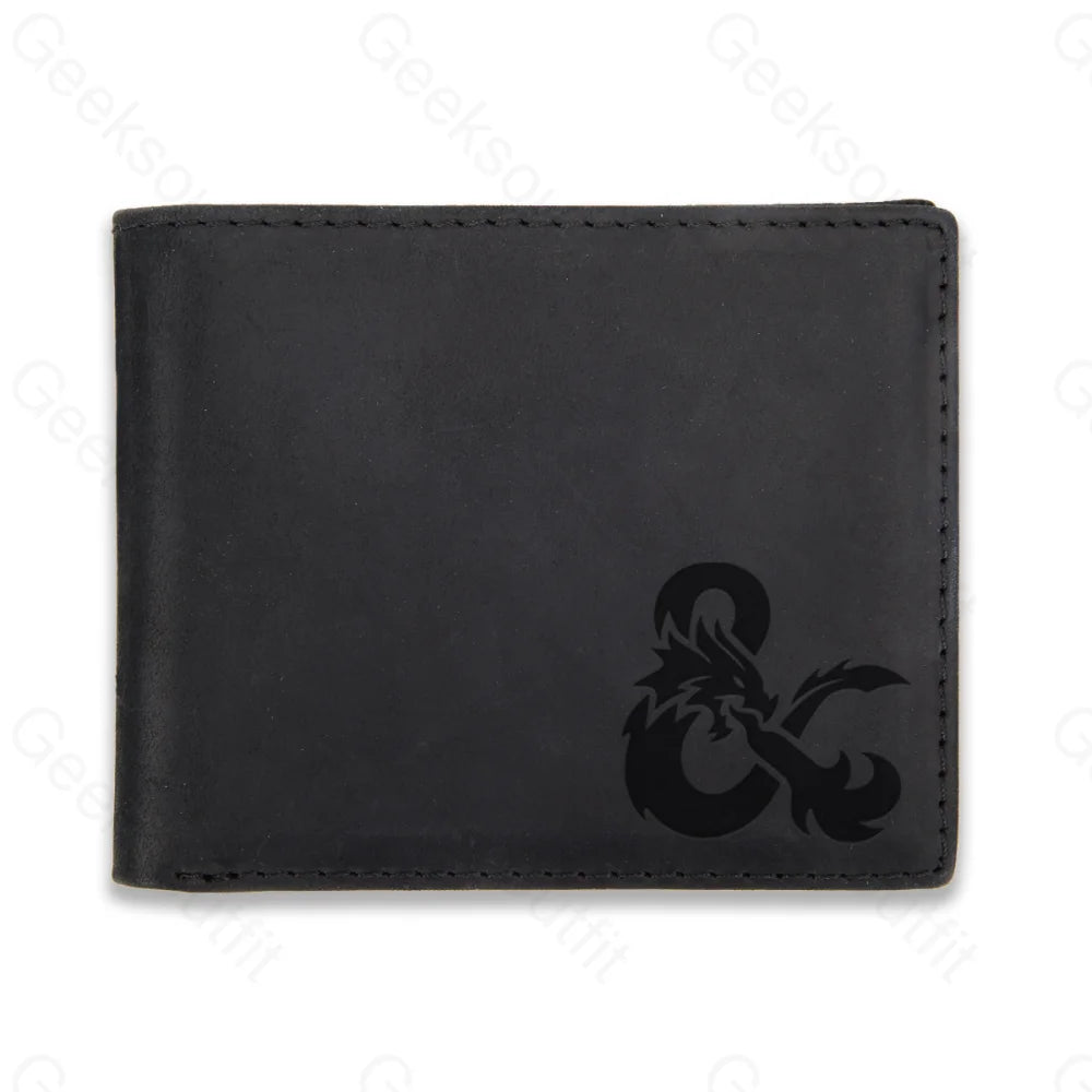 Sci-Fi Logo Engraved Leather Wallet Black / D27