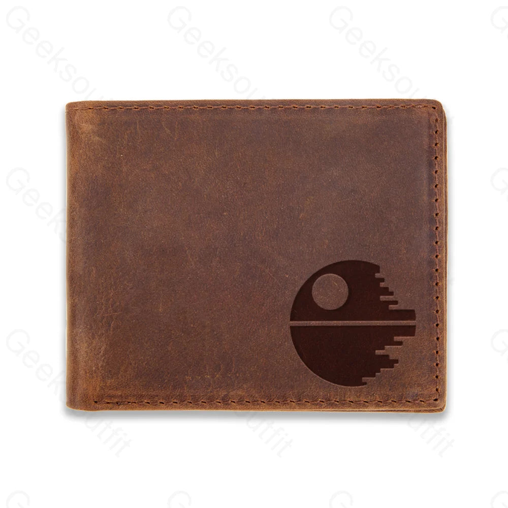 Sci-Fi Logo Engraved Leather Wallet Espress / D20