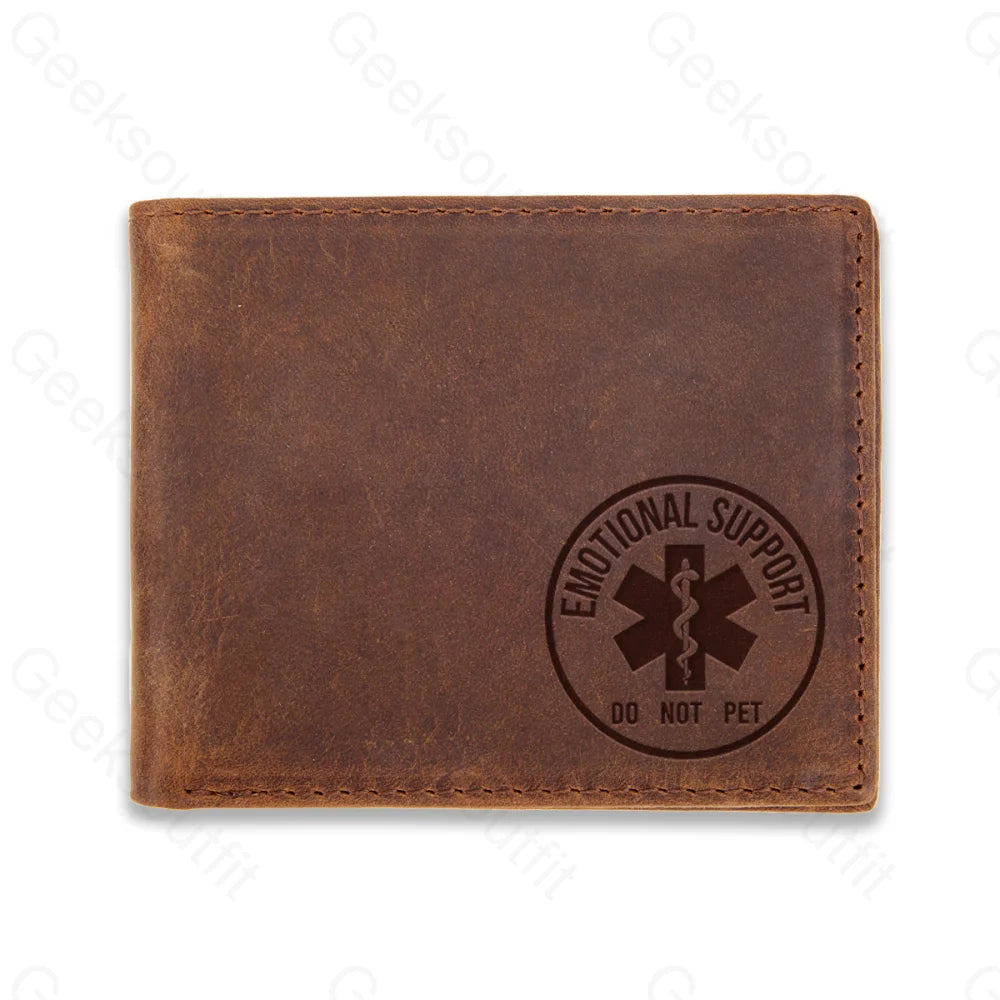 Sci-Fi Logo Engraved Leather Wallet Espress / D25