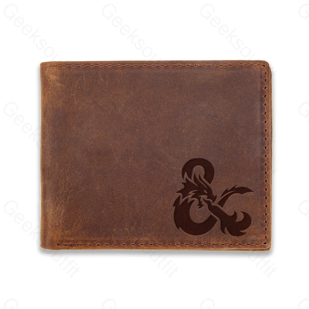 Sci-Fi Logo Engraved Leather Wallet Espress / D27