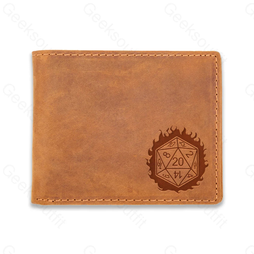 Sci-Fi Logo Engraved Leather Wallet Tan / D19