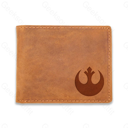 Sci-Fi Logo Engraved Leather Wallet Tan / D21