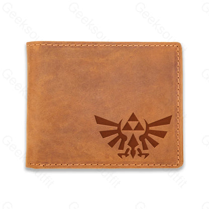 Sci-Fi Logo Engraved Leather Wallet Tan / D23