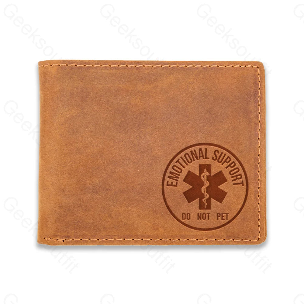 Sci-Fi Logo Engraved Leather Wallet Tan / D25