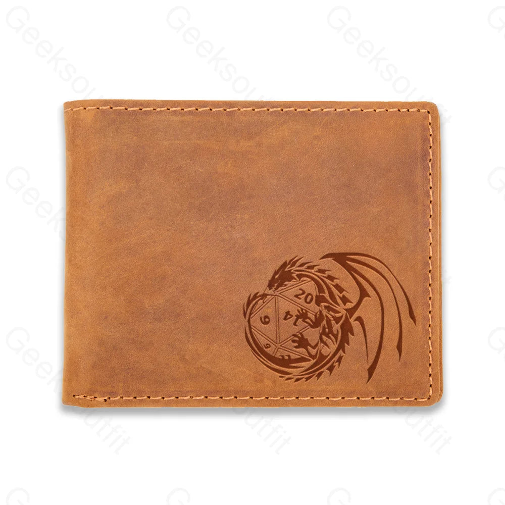 Sci-Fi Logo Engraved Leather Wallet Tan / D26