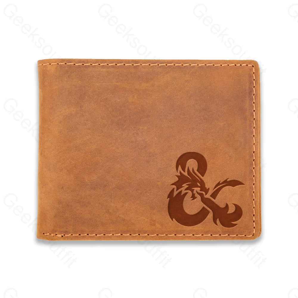 Sci-Fi Logo Engraved Leather Wallet Tan / D27