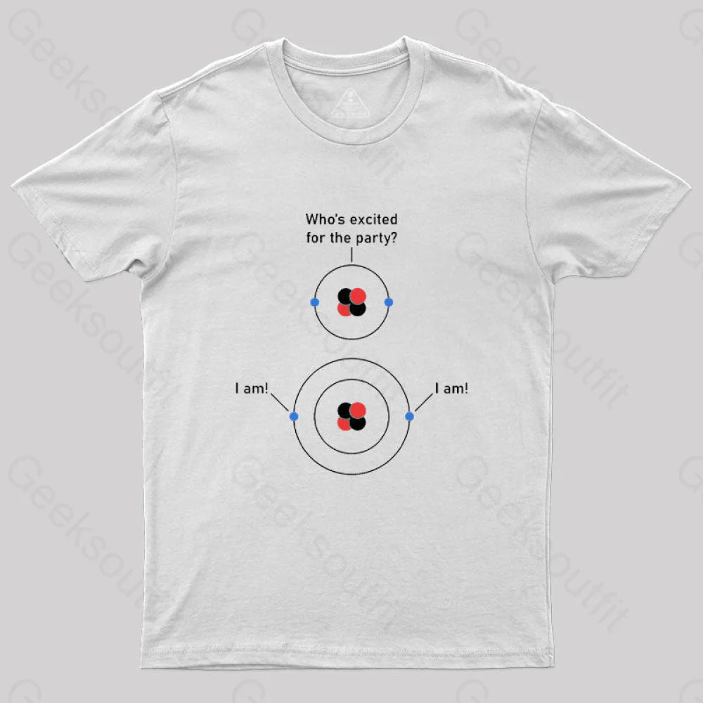 Science Chemistry Excited Electrons Atom T-Shirt White / S