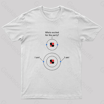 Science Chemistry Excited Electrons Atom T-Shirt White / S