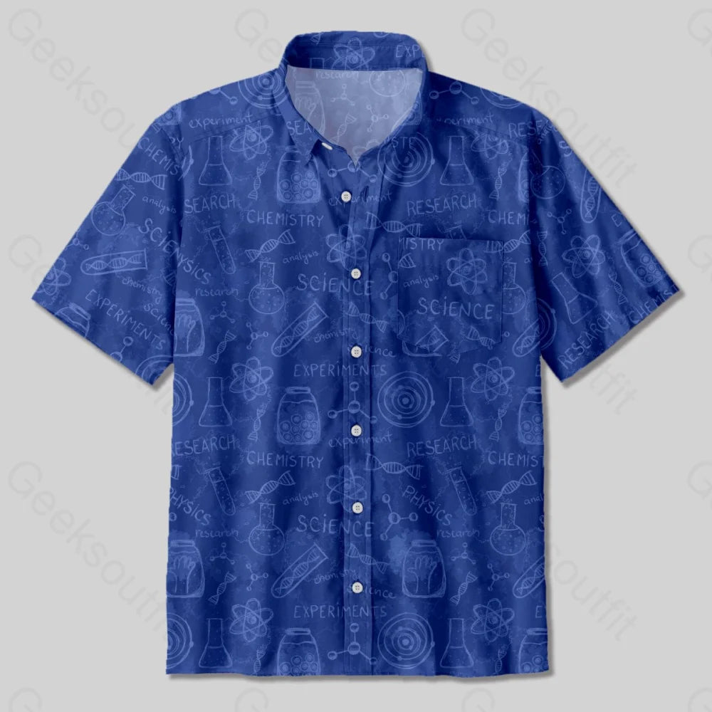 Science Chemistry Experiment Button Up Pocket Shirt - Geeksoutfit