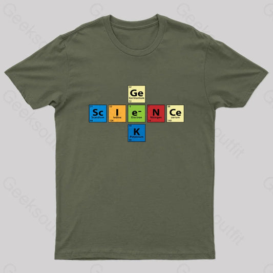 Science Geek T-Shirt Army Green / S