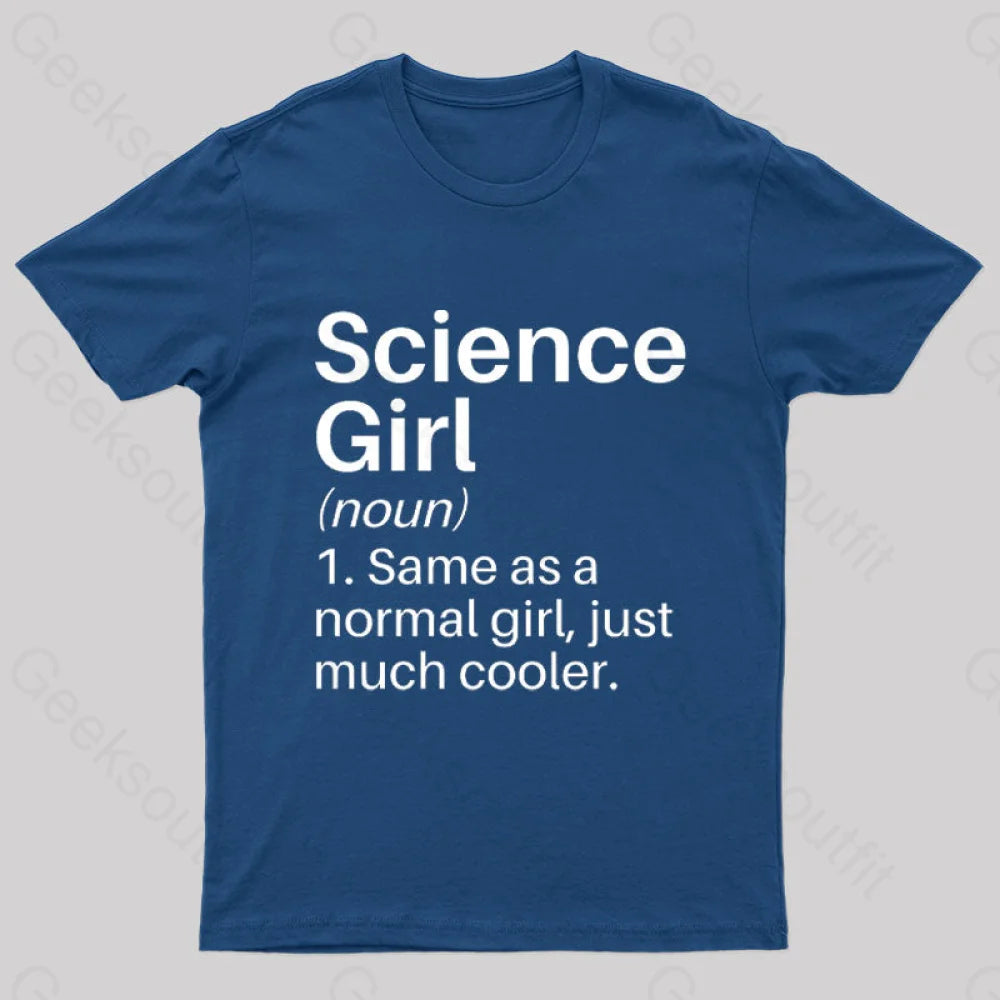 Science Girl Funny Definition Geek T-Shirt Navy / S