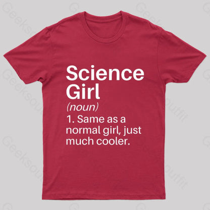 Science Girl Funny Definition Geek T-Shirt Red / S