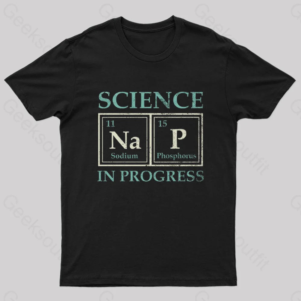 Science In Progress Geek T-Shirt Black / S