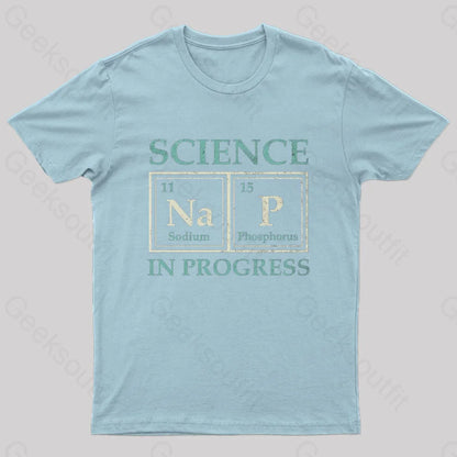 Science In Progress Geek T-Shirt Light Blue / S