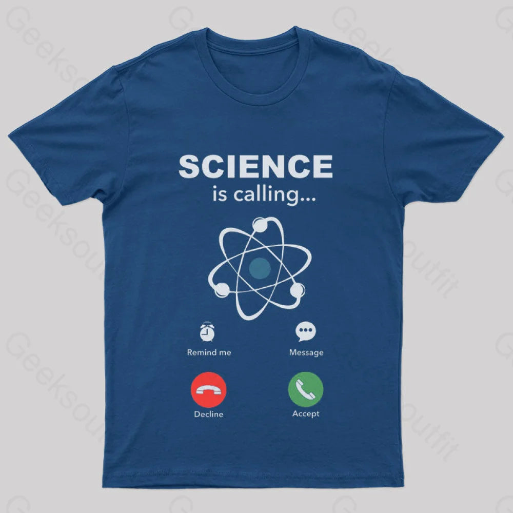 Science Is Calling Nerd T-Shirt Navy / S