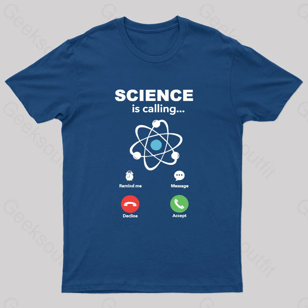 Science Is Calling Nerd T-Shirt Navy / S