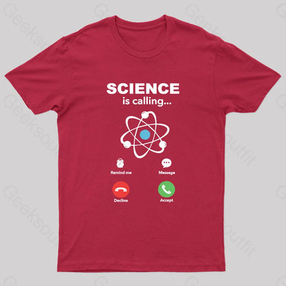 Science Is Calling Nerd T-Shirt Red / S