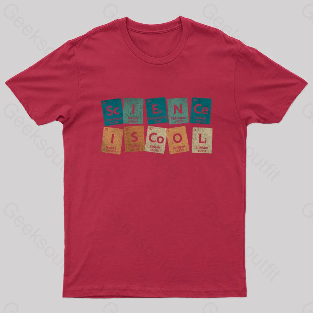 Science Is Cool Nerd T-Shirt Red / S