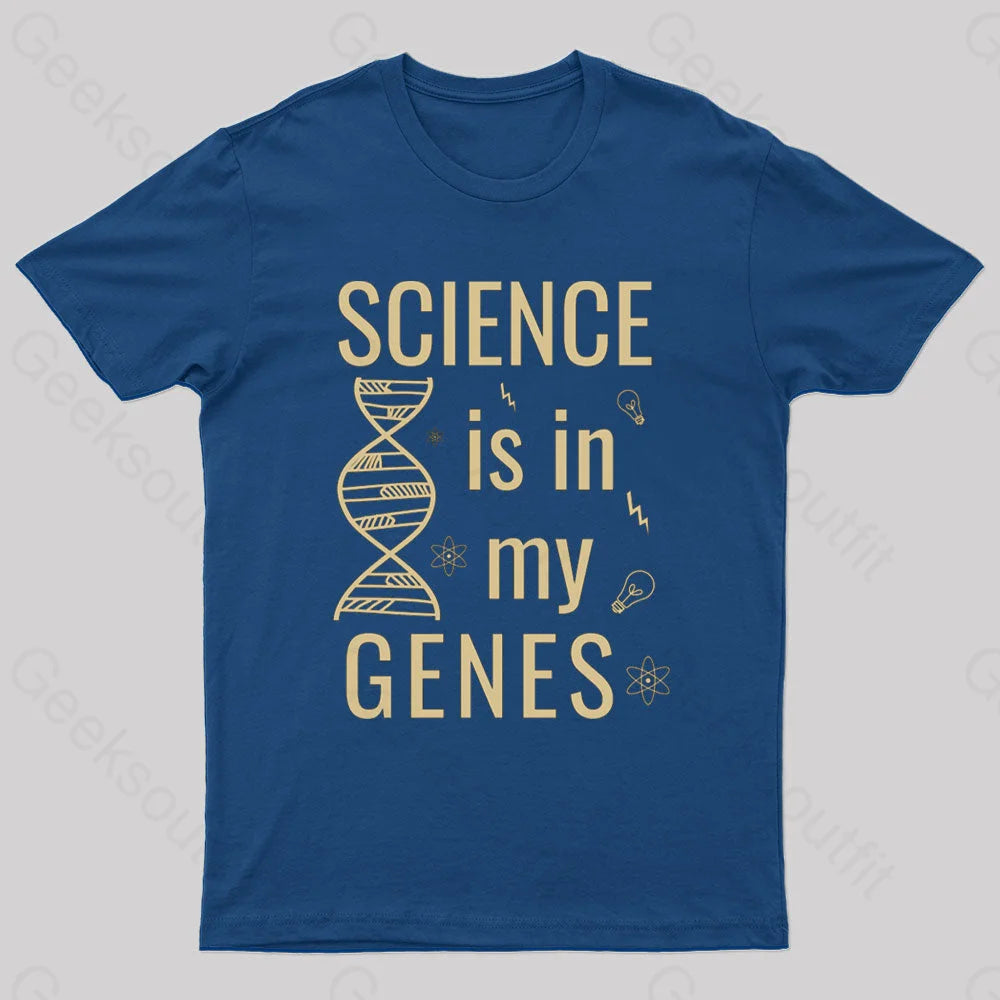 Science Is In My Genes Nerd T-Shirt Navy / S