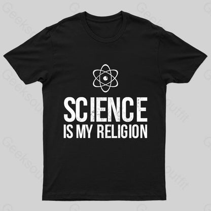 Science Is My Religion Nerd T-Shirt Black / S