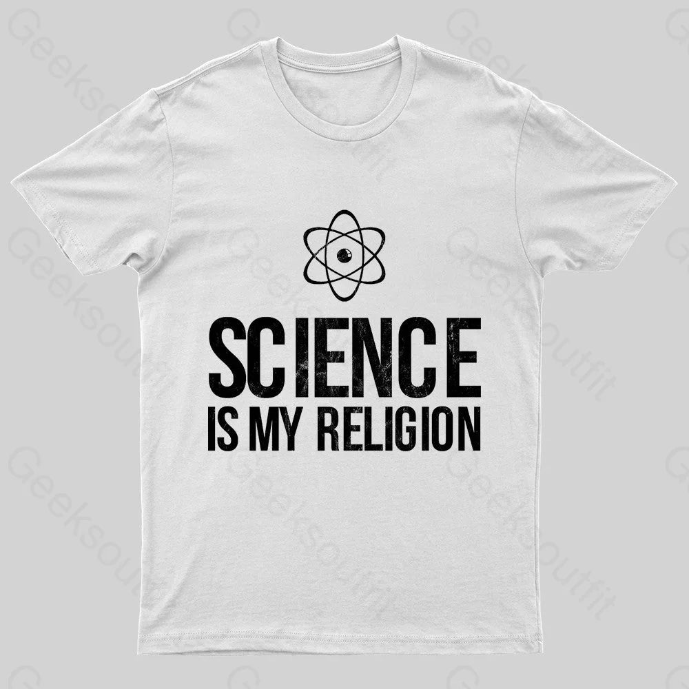 Science Is My Religion Nerd T-Shirt White / S