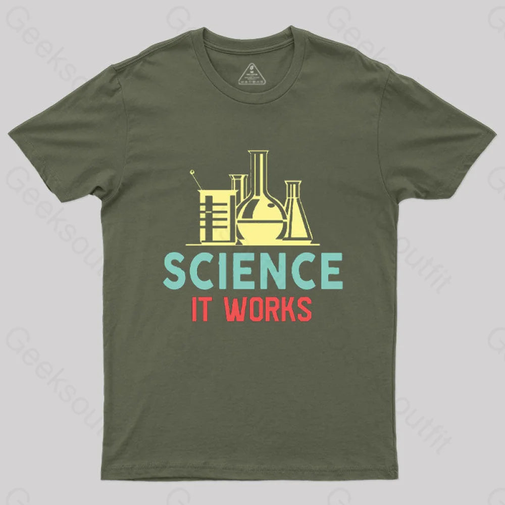 Science It Works T-Shirt Army Green / S