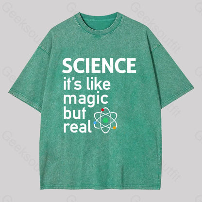 Science It’s Like Magic But Real Washed T-Shirt Grass Green / S