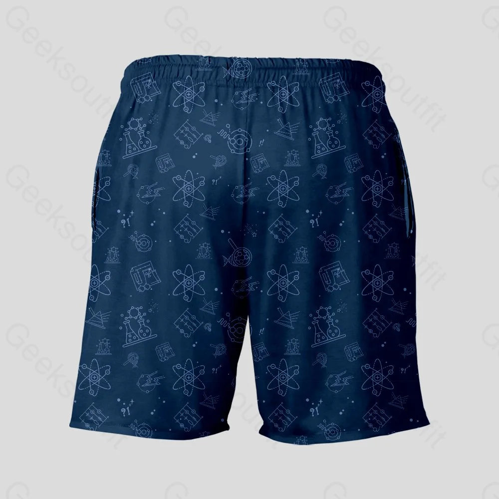 Science Lab Navy Blue Geeky Drawstring Shorts - Geeksoutfit