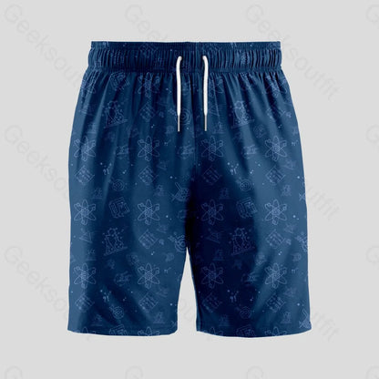 Science Lab Navy Blue Geeky Drawstring Shorts - Geeksoutfit