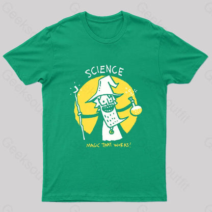 Science Magic That Works Geek T-Shirt Green / S