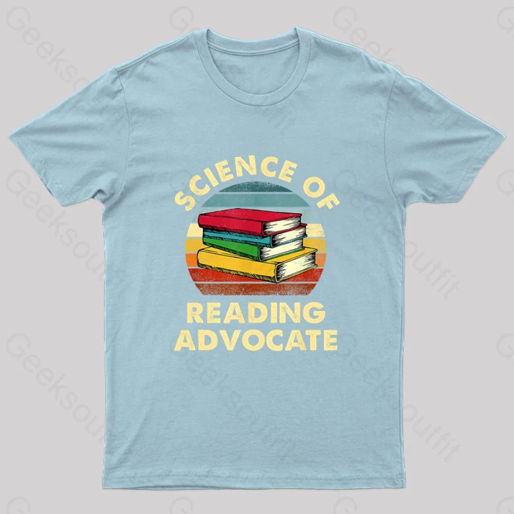 Science Of Reading Advocate Nerd T-Shirt Light Blue / S