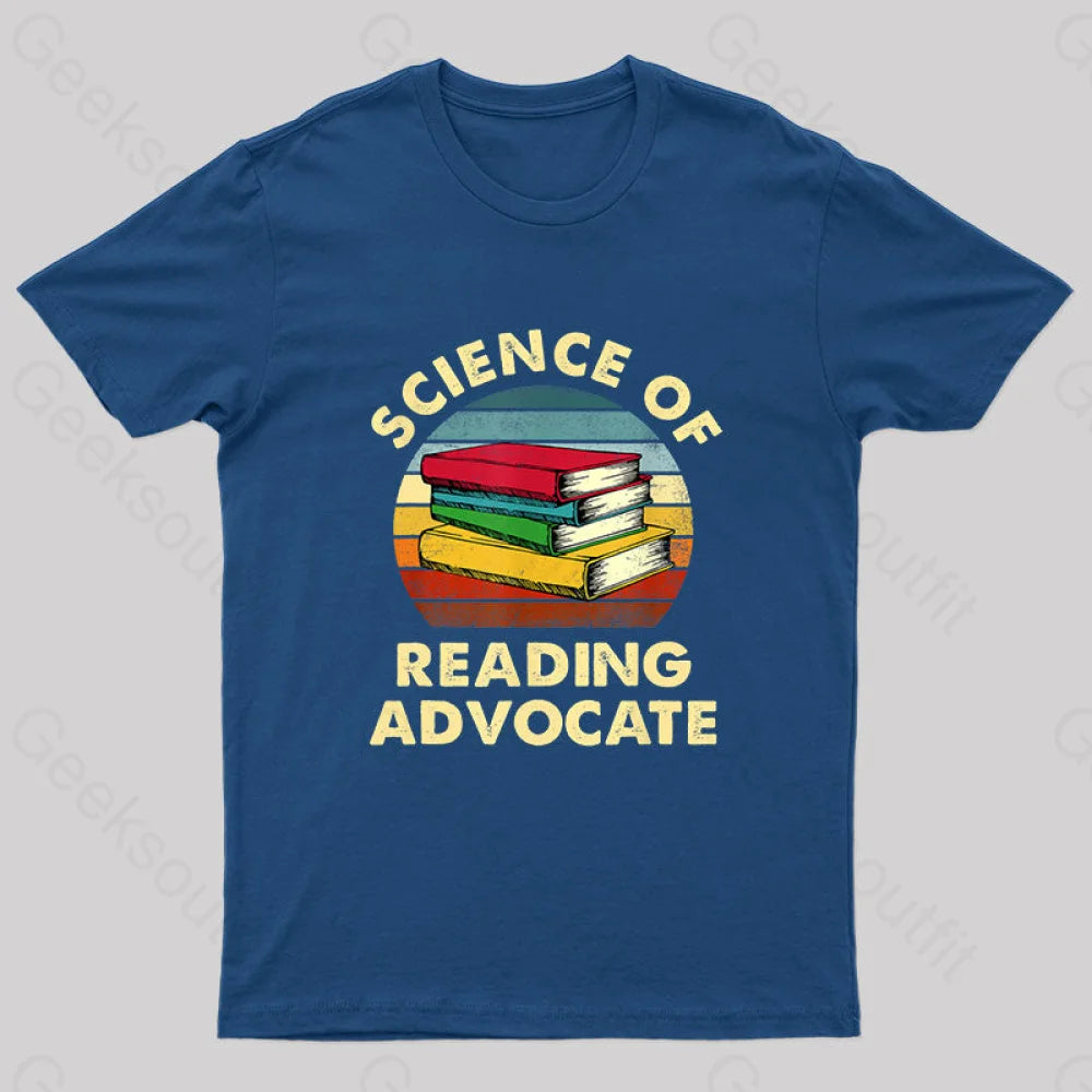 Science Of Reading Advocate Nerd T-Shirt Navy / S