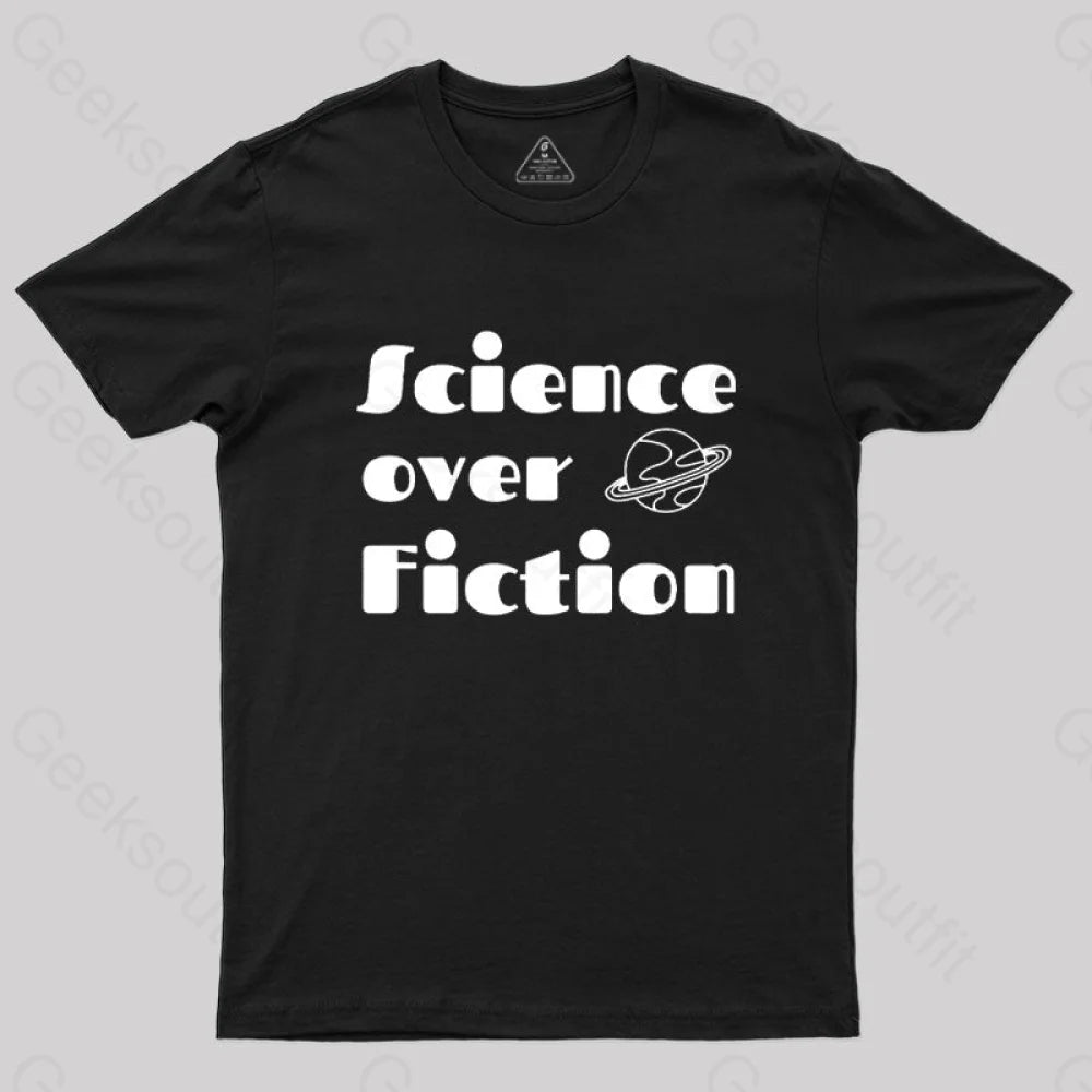 Science Over Fiction T-Shirt Black / S