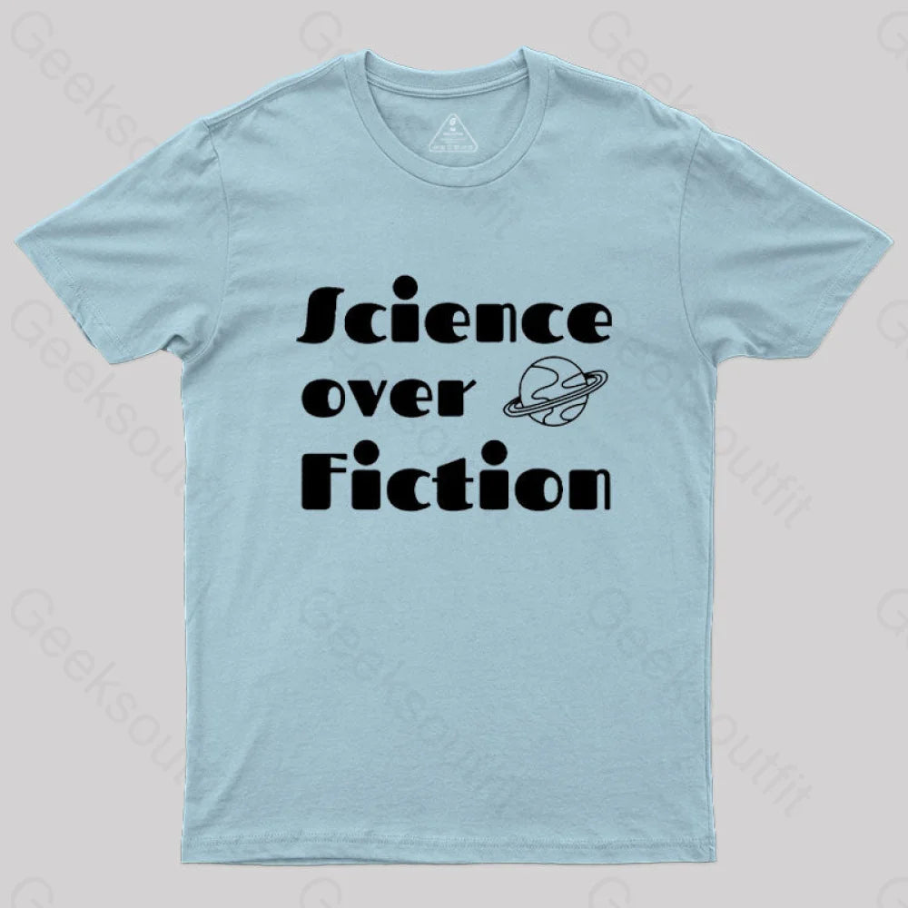 Science Over Fiction T-Shirt Light Blue / S