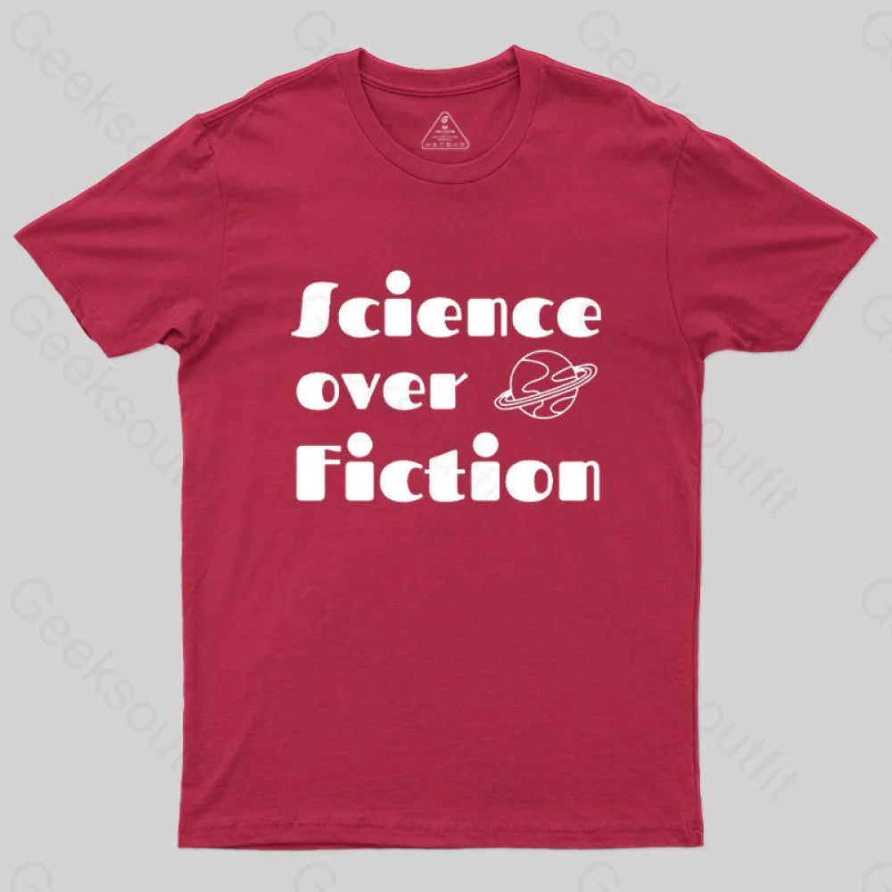 Science Over Fiction T-Shirt Red / S