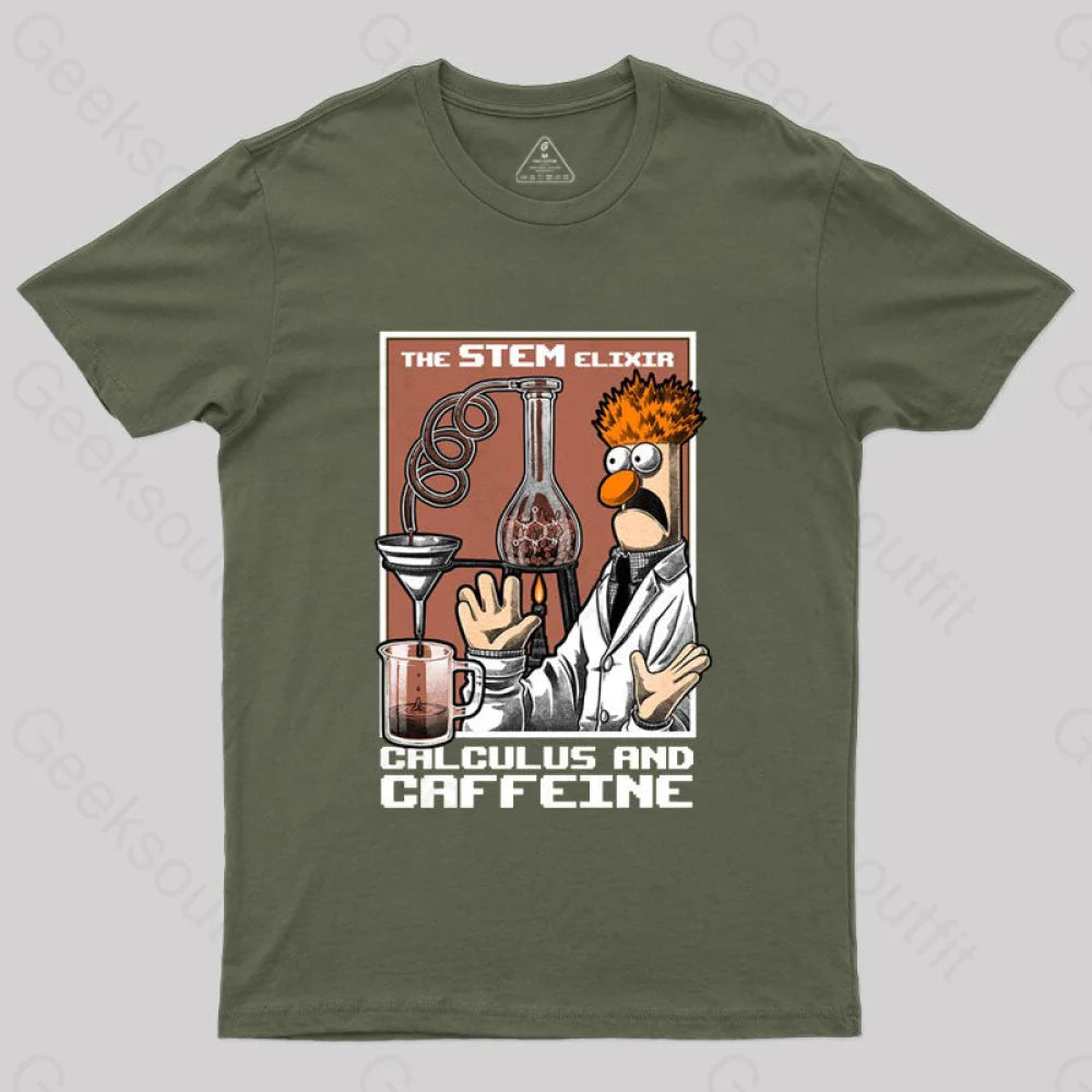 Science Puppet Coffee Lab T-Shirt Army Green / S