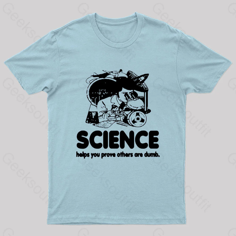 Science Retro Nerd T-Shirt Light Blue / S