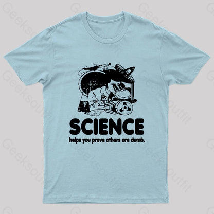 Science Retro Nerd T-Shirt Light Blue / S